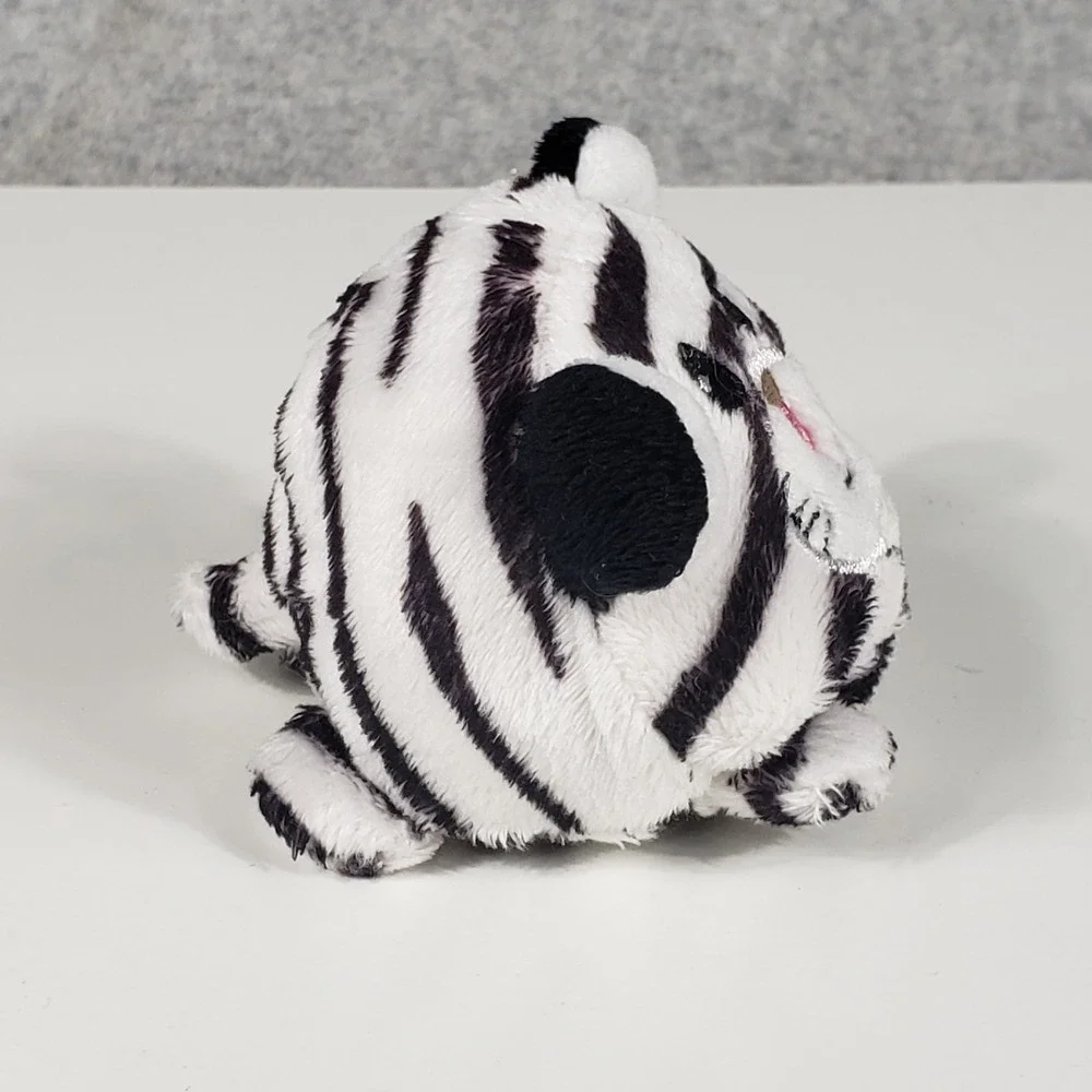 Ganz Tossimals White Black‎ Striped Tiger Plush 3in Mini Stuffed Animal H12527